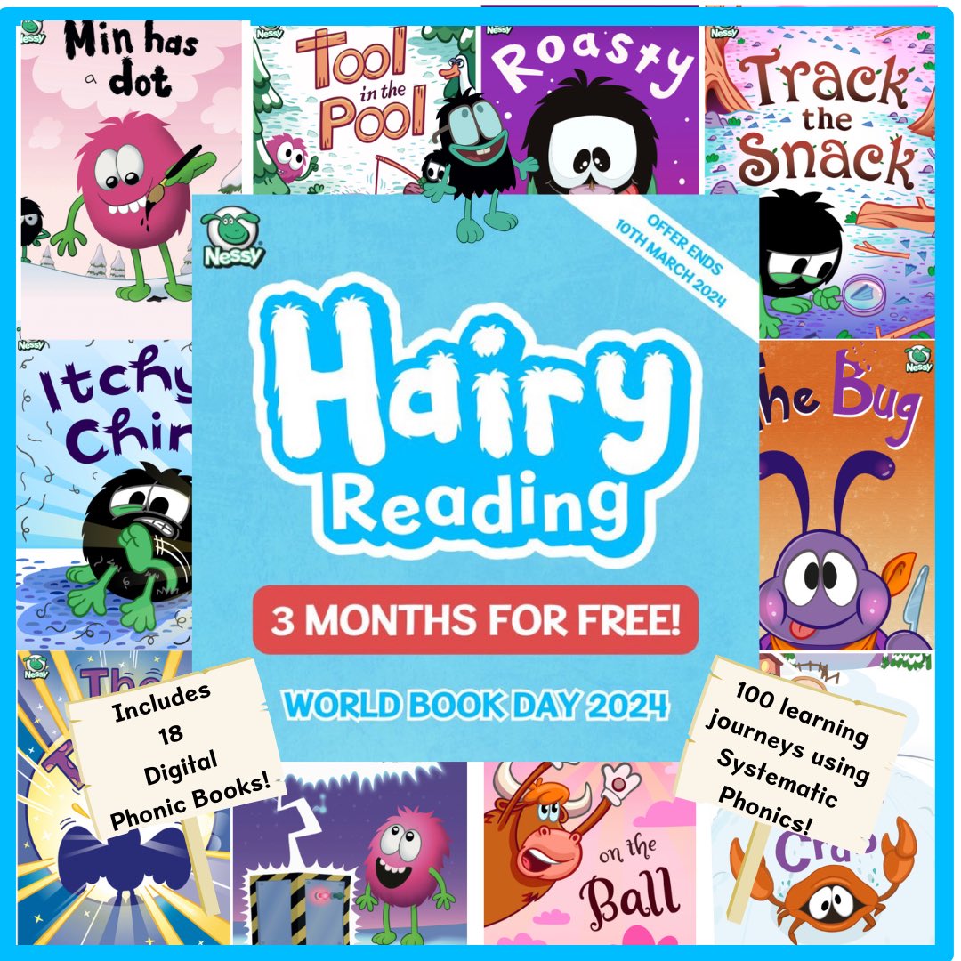 Happy World Book Day!🥳

Follow these three easy steps:

1) Click this special link.
nessy.com/product/free-h… 

2) Sign up using the ‘Get it Free’ button. 

3) Check your email for login information. 

✔️No payment information needed. 
✔️Nothing to cancel.