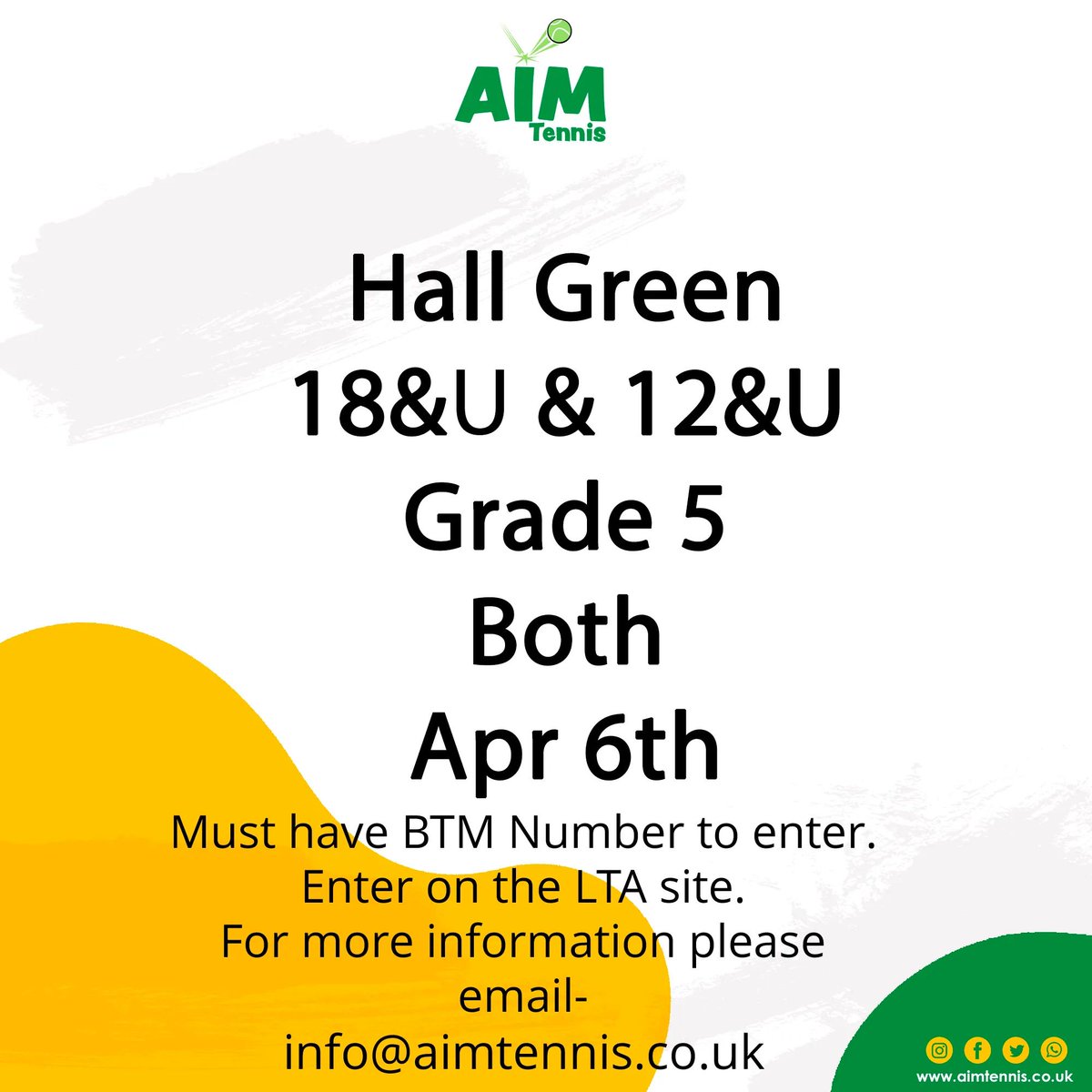 Take a look at our 18U and 12U event at Hall Green
#tennis #sport #tournament