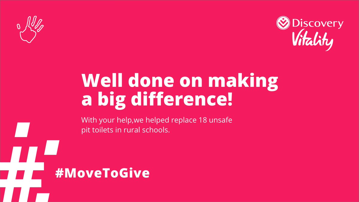 BreadlineAfrica's tweet photo. An enormous thank you to @Vitality_SA members for using their #MovetoGive points to support Breadline Africa's projects! Your generosity enables us to restore dignity to rural schools, replacing pit toilets with decent flushing toilet systems.
#discovery #breadlineafrica https://t.co/pTuGNyMeM5