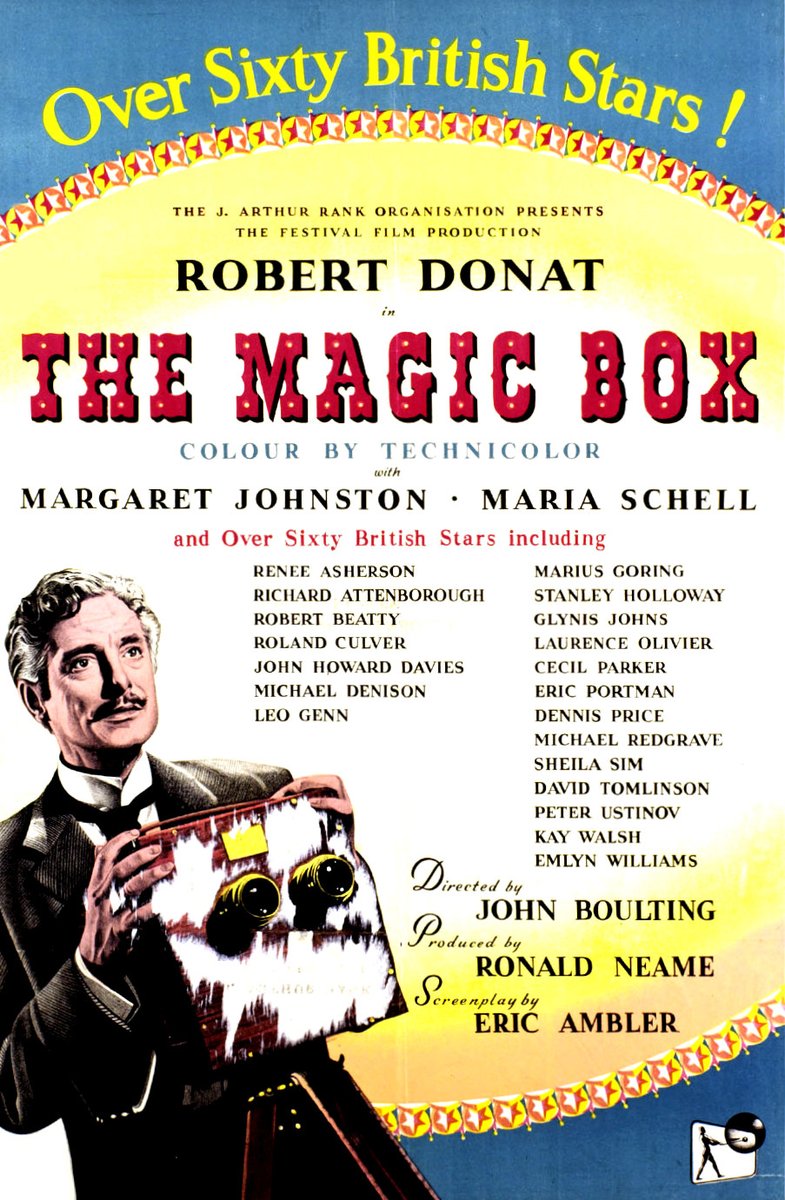 HudsonHarbor94's tweet photo. Best Of British (127) The Magic Box (1951) Dreamer Robert Donat provides sympathetic anchor as William Friese-Green, motion picture pioneer, ruined by future ambition. With burnished visuals &amp; formidable parade of British stars, a worthy document rather than embracing biography. https://t.co/NPEsNI210Z