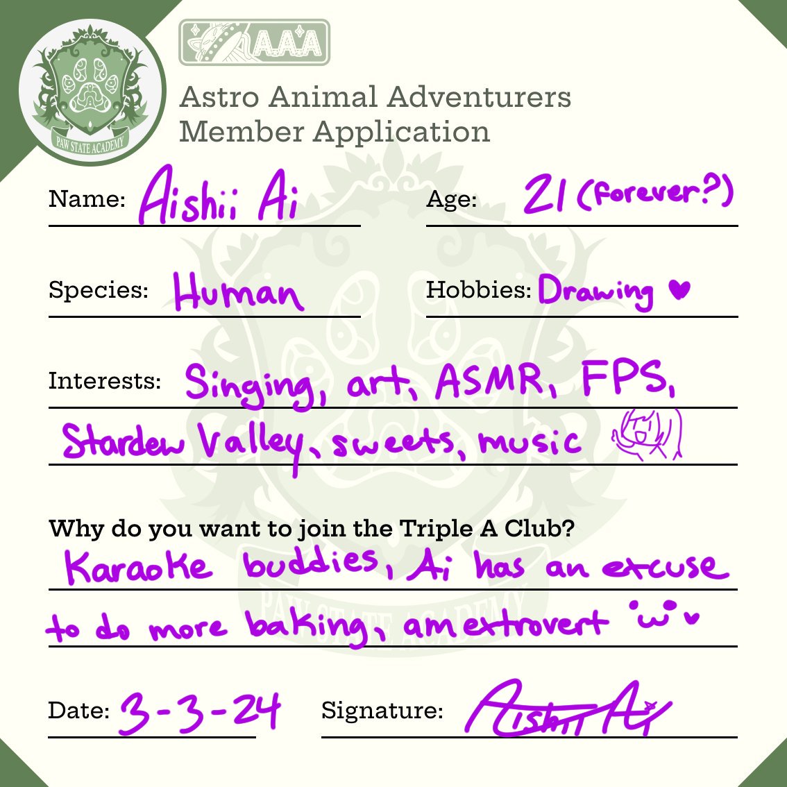 AishiiAi's tweet photo. YIPPEEE! FRIENDS FRIENDS FRIENDS
:3 Ai hope Triple A considers my application hehe!!
#TripleAAApplication👽 https://t.co/yieeAWDkzZ