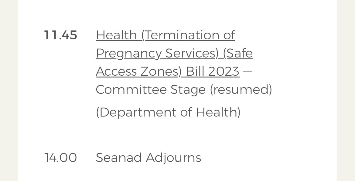 Safe Access Zones are being debated again this morning - stage 3  - and Senators are tabling motions, calling for votes, and running down the clock …. Again.

#AbortionIsHealthCare #freesafelegallocal #safeaccesszonesNOW @ICCLtweet @_IHREC @AmnestyIreland @NWCI @INMO_IRL