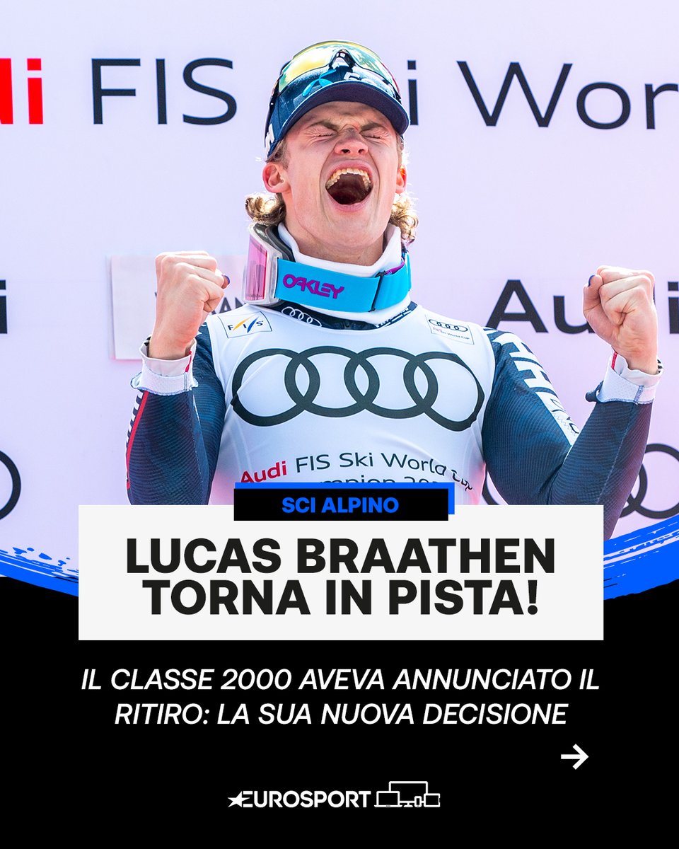 Lucas Braathen is back 😱

Dopo aver annunciato il suo ritiro ad ottobre, il norvegese stupisce ancora tutti: tornerà a gareggiare e rappresenterà il Brasile ⛷️🇧🇷

#EurosortSCI #FISAlpineeur #Braathen