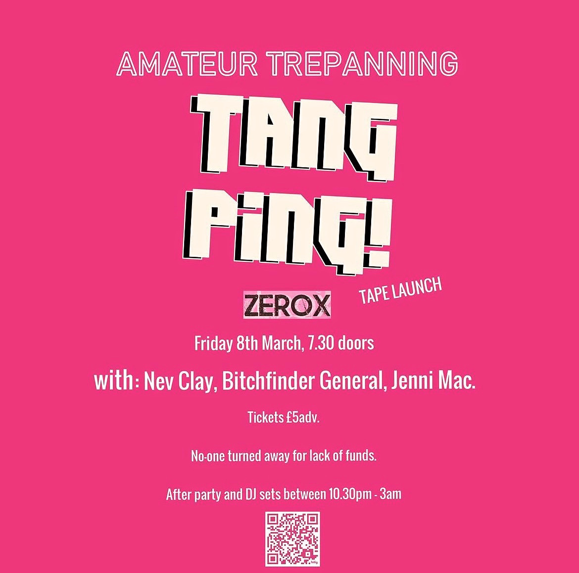 We’re very excited to see @am_trepanning launch their amazing new tape at ZEROX tomorrow night, and you should be too! The Endless Window DJ will also be making a rare re-appearance to spin some tunes after the bands - should probably work out what we’re going to play…