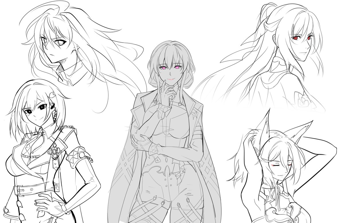 Honkai Star Rail Girls sketch :3

#Hsr #HSRFanart #Kafka #seele #TingYun #Topaz #jingliu #rkgk #sketch