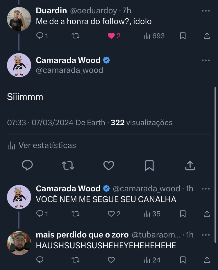camarada_wood's tweet photo. Ei, você aí.

Verifique se está seguindo a página. 🙏🏽

Muitos camaradas acompanham o conteúdo, pensam que já seguem a página mas ainda não seguem.
Vamos em busca dos 50.000 seguidores, porque eu quero fazer o sorteio de perfumes quando atingirmos essa marca.

Serão sorteados 3 perfumes masculinos e 3 perfumes femininos para meus seguidores e seguidoras. 😁❤️