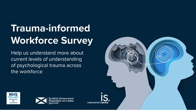 NES_Psychology's tweet photo. Trauma profoundly impacts our population’s health &amp; social wellbeing. But how far is #TraumaInformed Practice understood across Scotland’s workforce? Please complete &amp; share our short survey to help us learn what's needed https://t.co/uILOR4OMXf
#TransformingPsychologicalTrauma https://t.co/lvE5HRhb1f