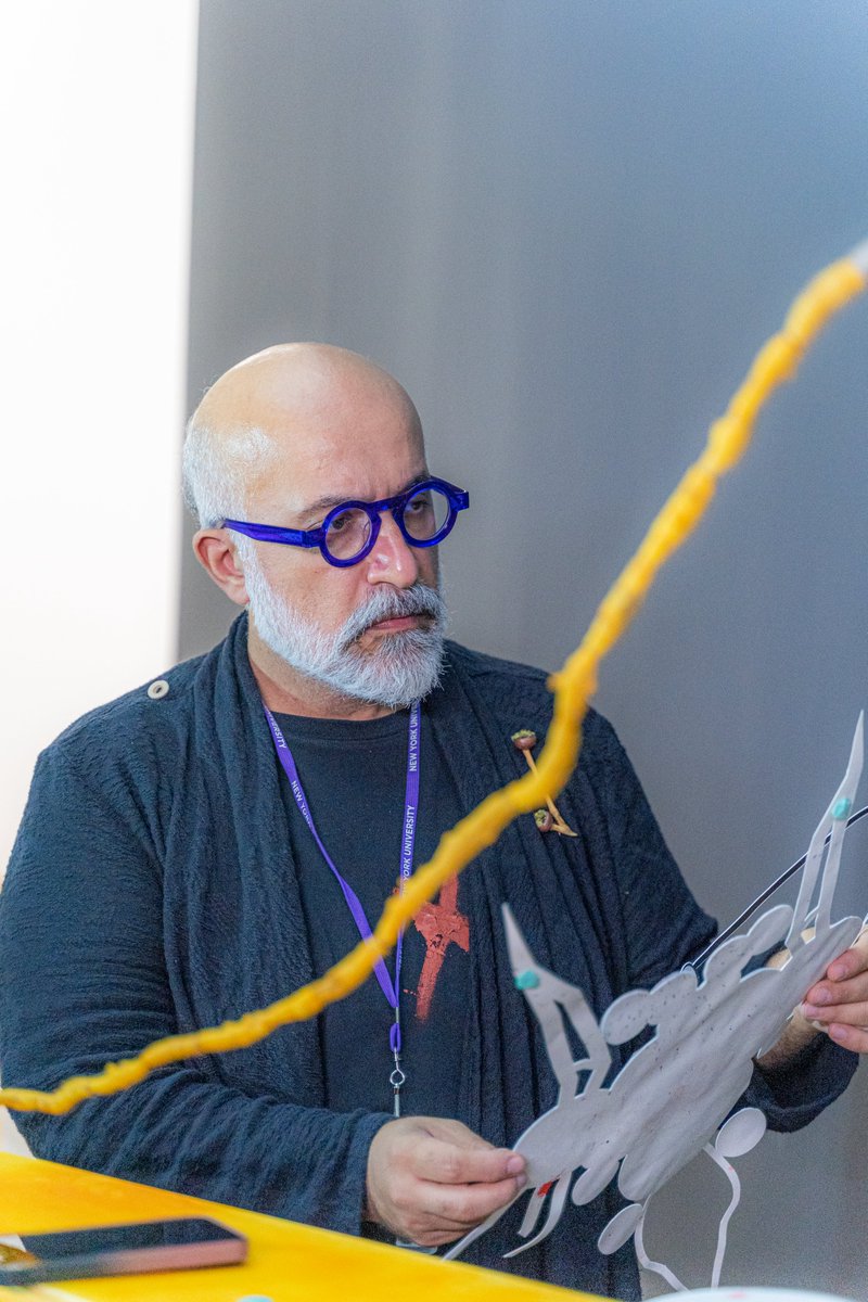 NYUADArtGallery's tweet image. Many of the works on view at the Art Gallery now were made in person by the artists. Some are pictured here, at work in the weeks leading up to the opening: Chafa Ghaddar, Ramin Haerizadeh, Haleh Redjaian, and Gözde İlkin.

#NYUADArtGallery #InRealTime