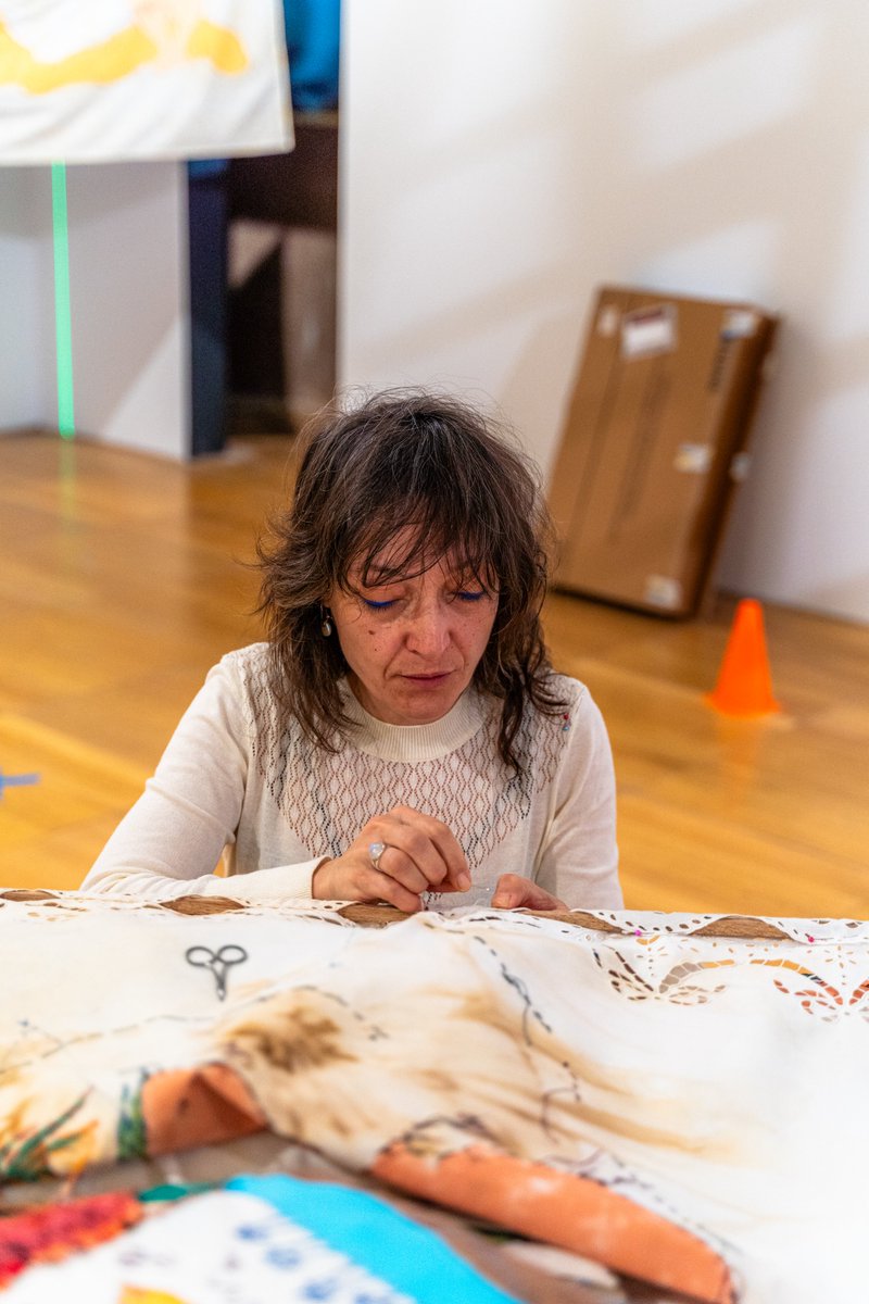 NYUADArtGallery's tweet image. Many of the works on view at the Art Gallery now were made in person by the artists. Some are pictured here, at work in the weeks leading up to the opening: Chafa Ghaddar, Ramin Haerizadeh, Haleh Redjaian, and Gözde İlkin.

#NYUADArtGallery #InRealTime