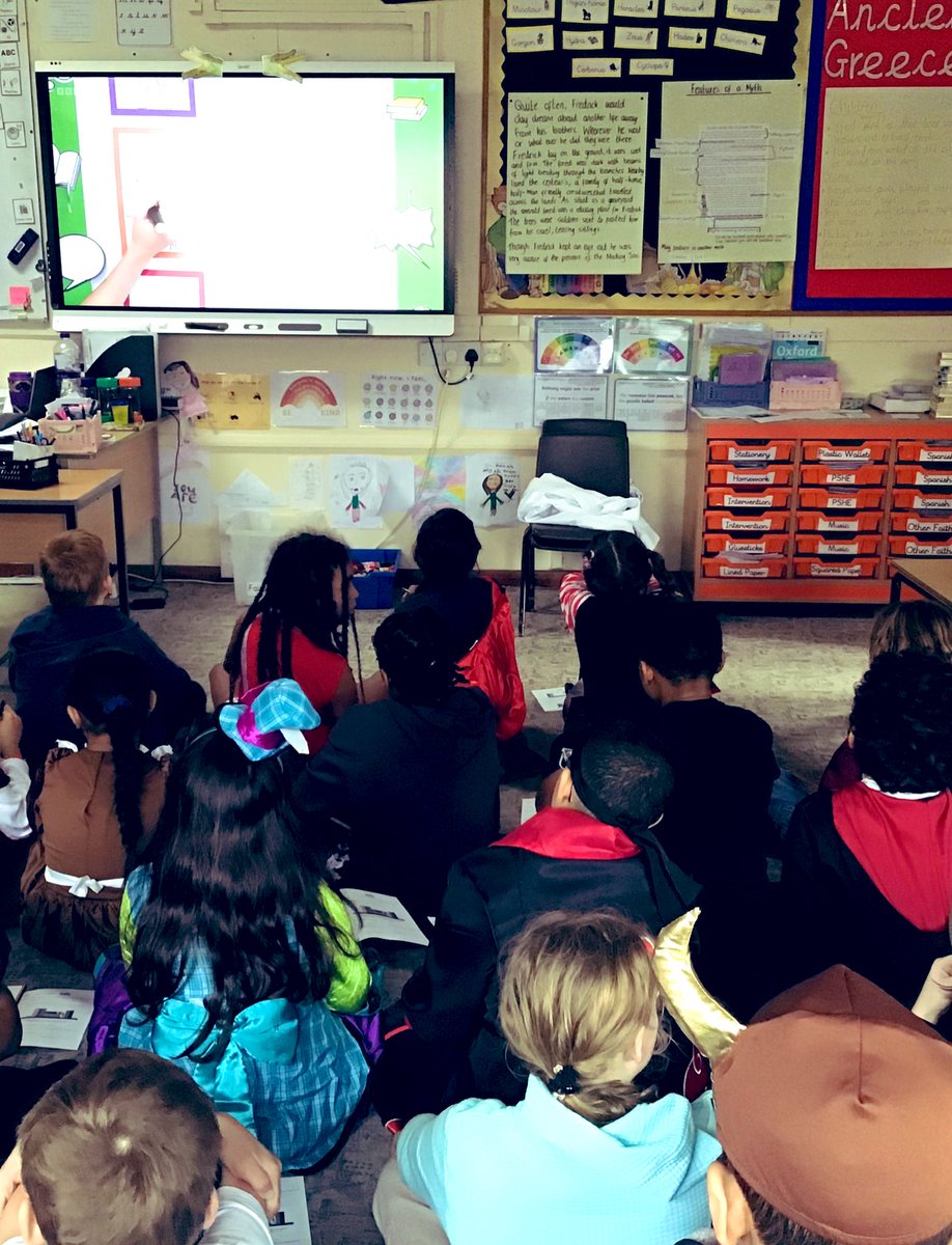 AnnunciationHA8's tweet image. Year 4 joined together to watch the #BBCTeach live lesson for #WorldBookDay2024