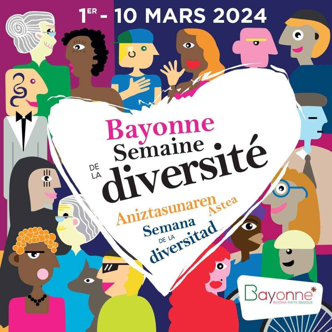 🗓 Semaine de la diversité | La Semaine de la diversité 2024 se poursuit.
Ce soir, à 20h30, la Maison des Associations accueille le Concert des 30 ans d'Euskadi Sénégal.
L'événement prendra fin dimanche, à 11h, avec le projet de flash mob "handidanse" organisé, square Gambetta,