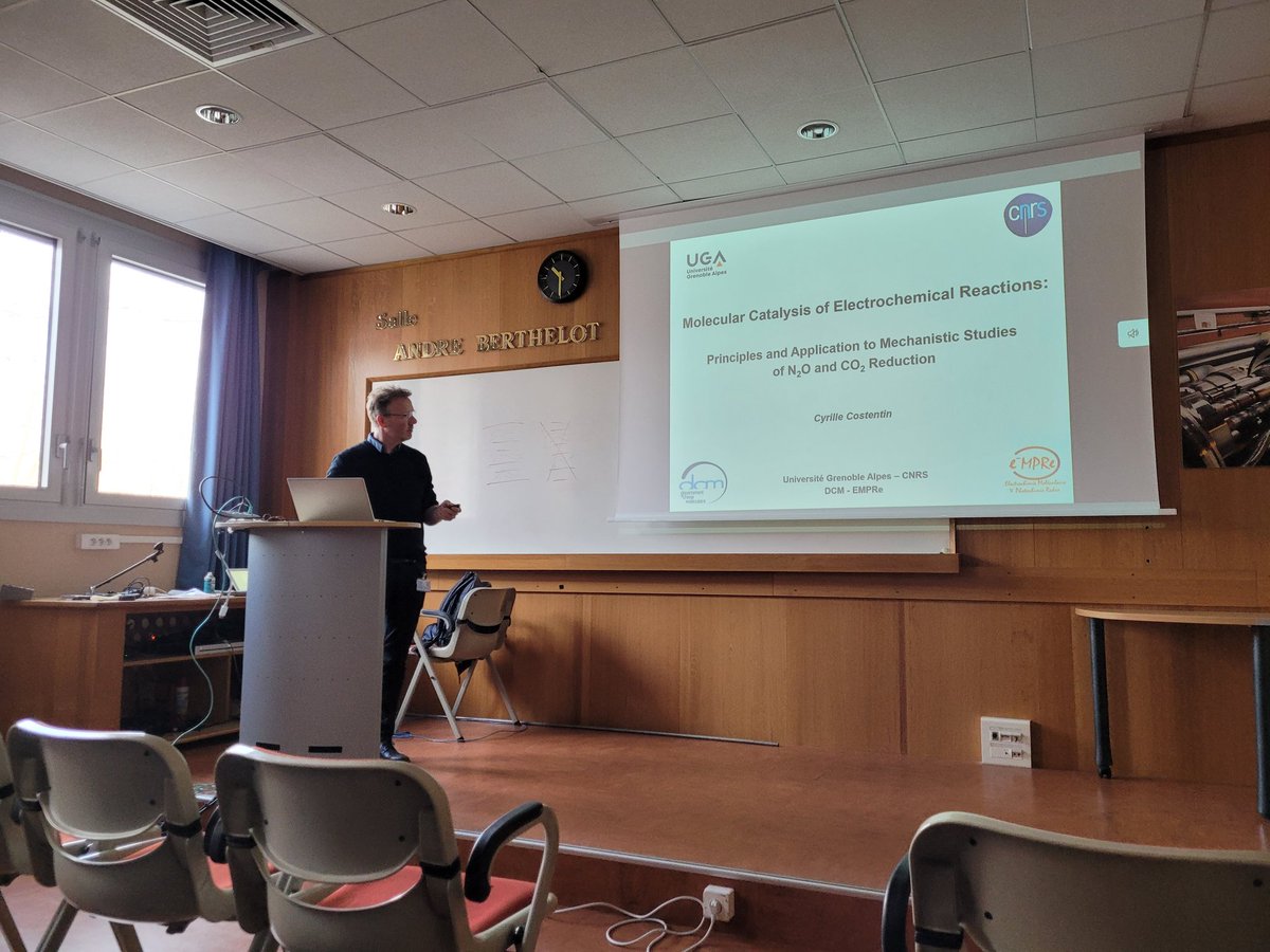 Yesterday we had the pleasure of listening to Cyrille <a href="/costentin/">cc</a> talking about CO2 and N2O reduction. Thank you for those impressive mechanistic insights and fruitful discussions.