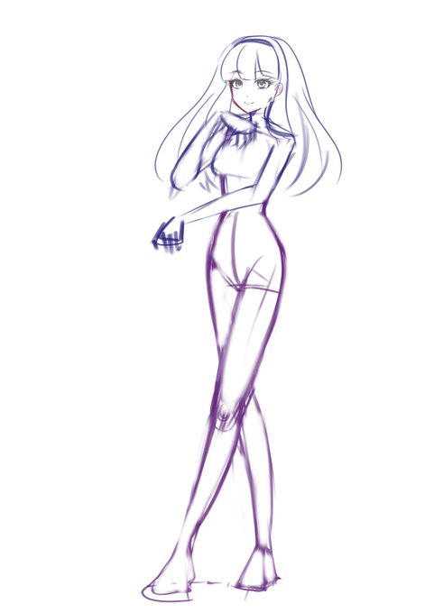 #このタグを見た人はラフ画とその完成絵を見せる 