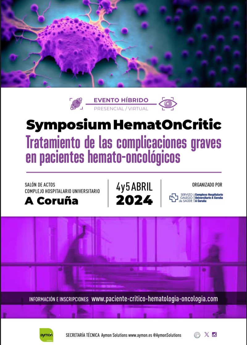 Los días 4 y 5 de abril se celebrará en el HU A Coruña el symposium HematOnCritic. No os lo perdáis!!!! Más info e inscripciones: …nte-critico-hematologia-oncologia.com