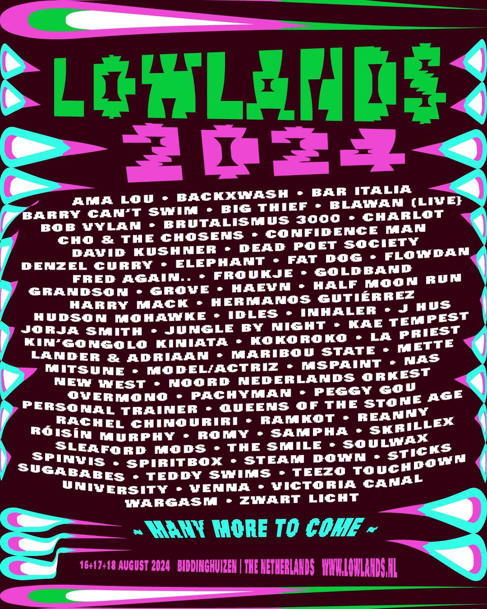 kaetempest's tweet image. Honoured to be joining Lowlands Festival this August. Can’t wait to be in Netherlands performing for you all #LL24 #LLFest @Rapid_Razor_Bob