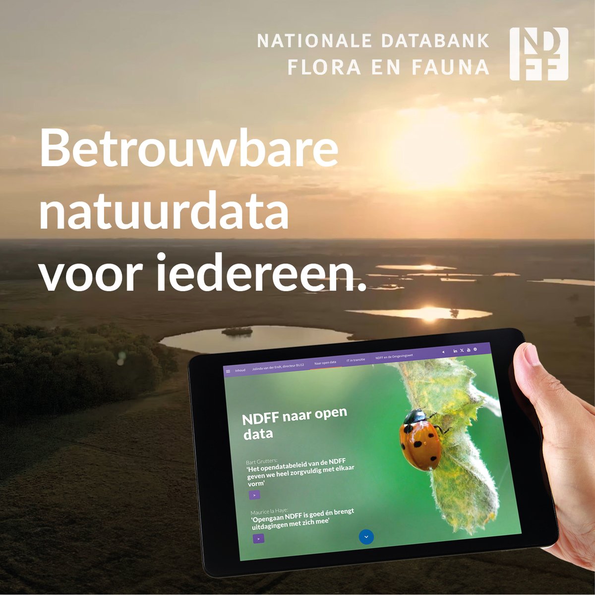 Natuurdata voor iedereen toegankelijk maken, dat is één van de doelen van de transitie van de Nationale Databank Flora en Fauna (NDFF). Je leest er alles over in het online magazine 👉bij12.foleon.com/nieuwsbrief/nd…