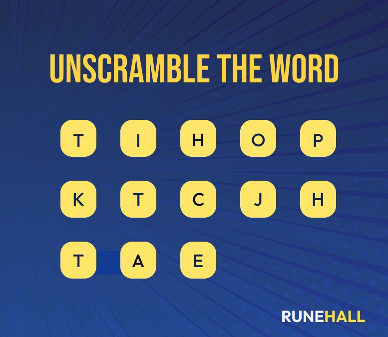 RuneHall's tweet photo. Hey everyone!๐
Word Scramble time๐ฅณ
Unscramble the word below, with your Rh username in the comments for a chance to $5
๐ฐ๐
Good Luck to the random 5 correct winners ๐ฅณ
#Giveaways #Wordscramblechallenge https://t.co/MLJX63Sj0M