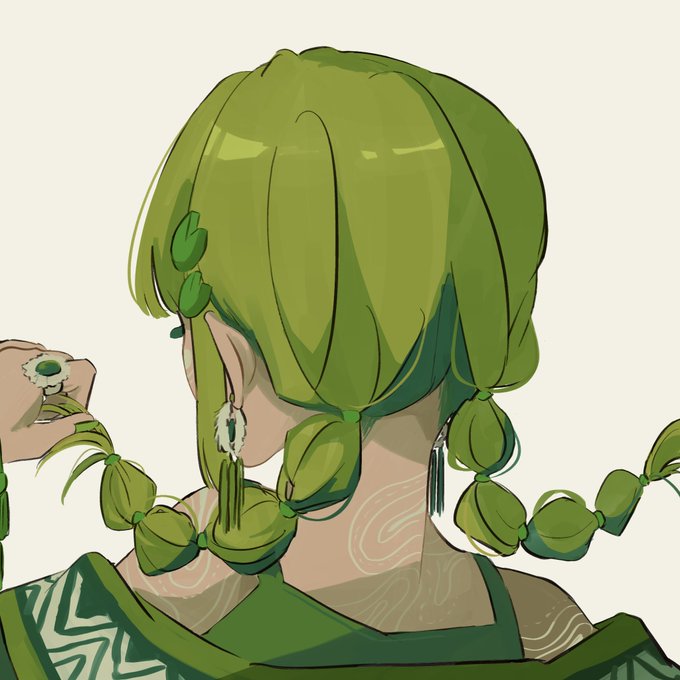 「green hair green nails」 illustration images(Latest)