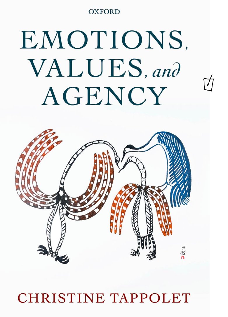 Today I'm revisiting Christine Tappolet's 2016 book, Emotions, Values,& Agency. T sets out the case for her view that emotions are literally a kind of perceptual experience & explores related issues about action and ethics. There's lots I disagree with, but it's a very good book.