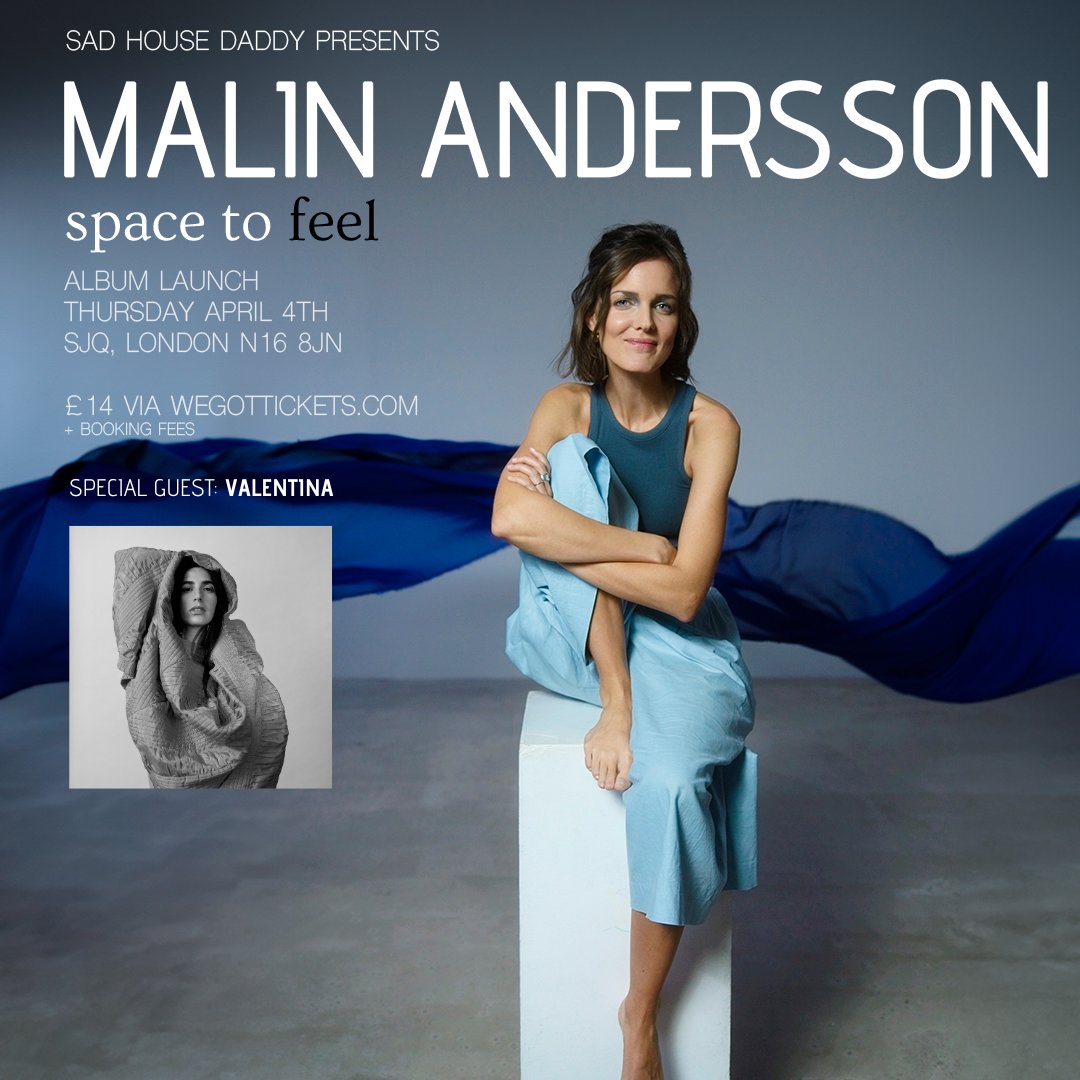 FutureproofPR's tweet photo. #HeadsUp #London💥 @sadhousedaddy1 presents #singersongwriter @MalinAndMusic's #SpaceToFeel #album launch at #Dalston's @ServantJazz on Apr 4th w/ full #band & special appearance fm #Valentina🎵 Trust us, you won't wanna miss it - grab tix 👇🤩
#MASTF24
https://t.co/egWrCK0ROQ https://t.co/7B3MA9z4Ht