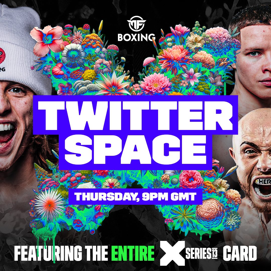 𝗦𝗣𝗔𝗖𝗘𝗦 𝗟𝗜𝗩𝗘 𝗧𝗢𝗡𝗜𝗚𝗛𝗧🚨

The X Series 013 card will be joining the Misfits Boxing Space at 21:00🇬🇧

See you there🍿