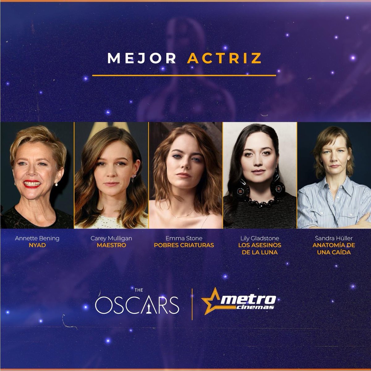 MetrocinemasHND's tweet photo. Se acercan los #Oscars2024 ¿Quién crees que ganará como mejor actriz?
➡️ Participa por PASES DE DIRECTOR y PASES DOBLES https://t.co/RKsH0uoGQZ
#metrocinemas #premiososcar2024 #mejoractriz #cine #honduras https://t.co/h7mfnHaTfz