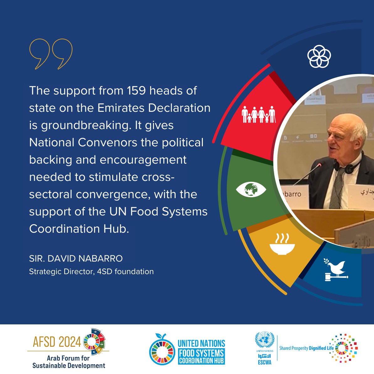 “The journey is tough, but the direction is clear,” says @davidnabarro at #AFSD2024. The session focused on actionable steps within the Arab region for sustainable #FoodSystems, #ClimateAction and more, inspired by the UN Secretary-General’s Call to Action.