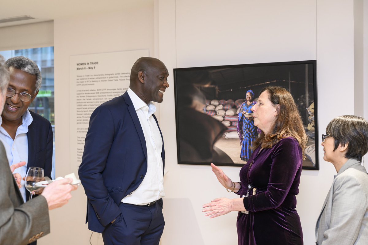 Diop_IFC's tweet photo. Delighted to have opened the Women in Trade photo exhibition at #IFC_org. In emerging markets, women own 1/3 of small businesses, driving economic growth and fostering overall development. Meet four incredible entrepreneurs who achieved remarkable success. Their stories inspire us all. https://t.co/IF2VSuM6Mo #WomensDay #IFCGender