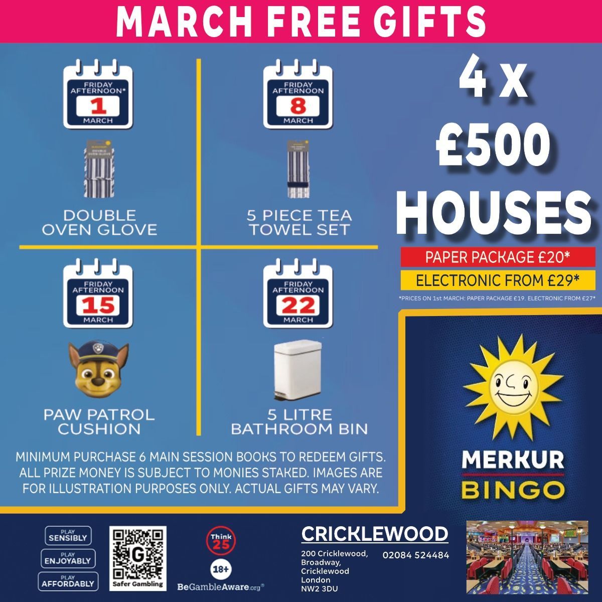 BuzzBingoCRK's tweet photo. Spruce up your kitchen with a new 5 piece tea towel set! 😁 

They always come in handy!!

4 X £500 houses wow!! 😁 

🔞 https://t.co/xSyJG7ZlHt 

#MERKUR #cricklewood #bingo https://t.co/nDuv6N3zlk