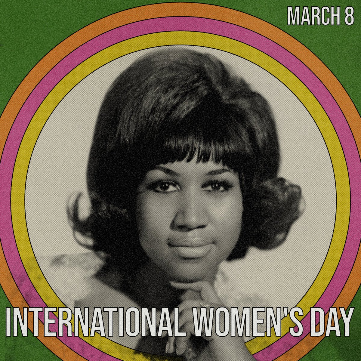 🎶 'Now this is a song to celebrate The conscious liberation of the female state Mothers, daughters and their daughters too Woman to woman, we're singin' with you' 🎶 -Aretha Franklin Happy International Women's Day, Aretha fans! Photo courtesy of Getty Images.