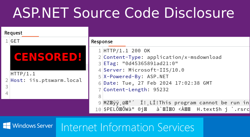 🎁 Source Code Disclosure in IIS 10.0! Almost. There is a method to reveal the source code of some .NET apps. Here's how it works. 👉 swarm.ptsecurity.com/source-code-di…