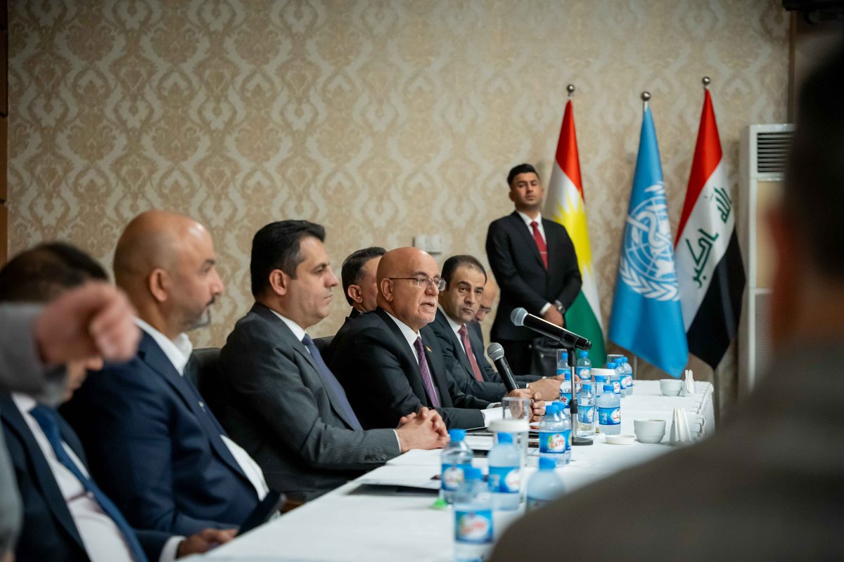 WHOIraq's tweet photo. 1-2: The Federal Minister of Health @SalihHasnawi & the Minister of Health of Kurdistan Iraq @DBarzangy joined us in commencing the 3rd and final workshop of the #HeRAMS Phase-II launch. https://t.co/WsmBCBvaum