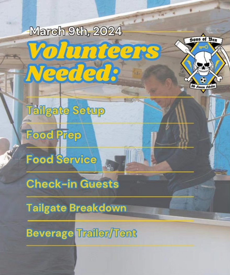 Ticket Fees getting you a little down? Well, how about we ask you to donate an hour of your time for a free THATS RIGHT-FREE admission to our Tailgate! We have plenty of open spots left! Sign up to Volunteer today! bit.ly/3wKkPso We hope to See you Saturday!