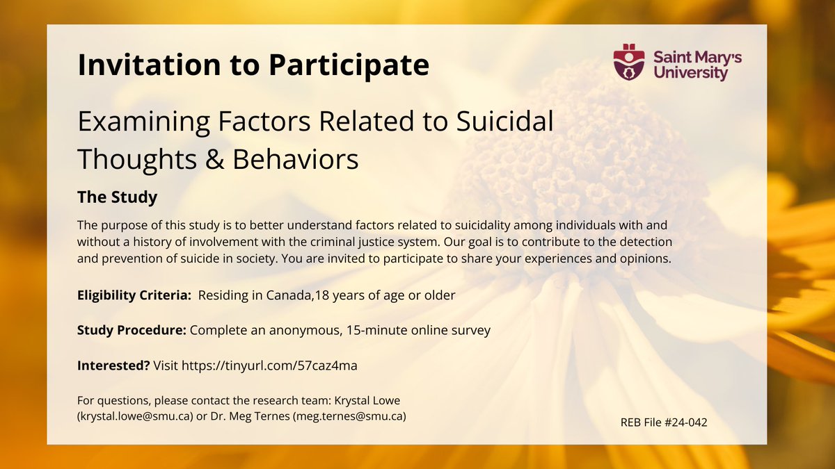 As part of my MSc, I am conducting research on suicidality. The goal of this research is to contribute to the detection and prevention of suicide. Please consider participating and/or sharing: smuniversity.qualtrics.com/jfe/form/SV_4T…
