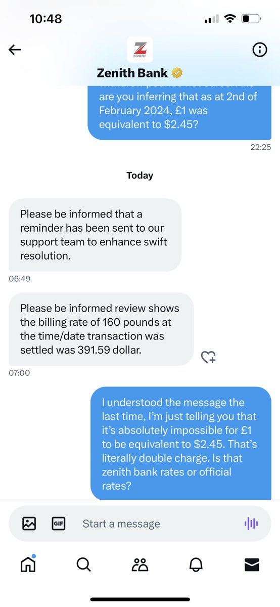 _DPrincess's tweet image. I made a withdrawal from dorm account with @ZenithBank on the 2nd of February 2024 and I was charged $391.59 for a £160 withdrawal which is $2.45 to £1. A bank source tells me rate as at then was $1.65 to £1. @ZenithBank kindly refund the excess taken. @officialEFCC please help