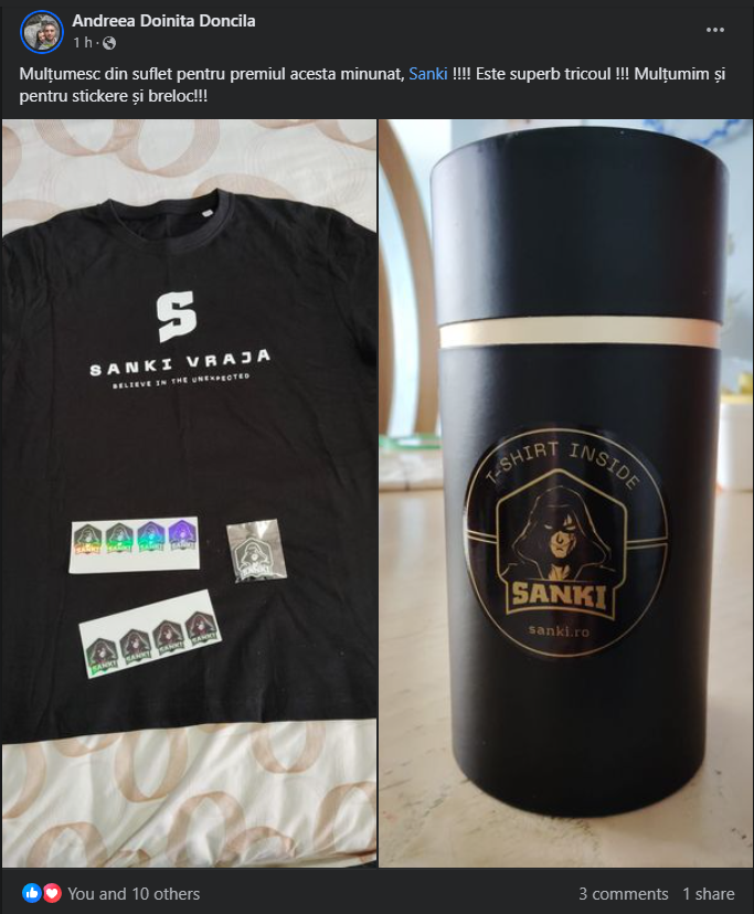 sankivraja's tweet photo. 🥳 9 out of 19 Sanki t-shirts have already been delivered in our first giveaway on Facebook and Instagram.
The first 2 have already arrived at their destination.

We will continue to make weekly gifts like this. If you want to increase your chances of winning an original Sanki t-shirt, don't forget to follow us on the other social networks.
👉 https://t.co/gFJh29x9w3
👉 https://t.co/qxbgfTYsiC

Sanki will not go unnoticed this summer because Romanians will wear Sanki® 😎

Who want the next #sanki t-shirt? 👇

💰 Like and retweet is a 222 $sanki task reward.

https://t.co/B1sOiPWbru
#tshirt #Giveaways #gift #sankivraja