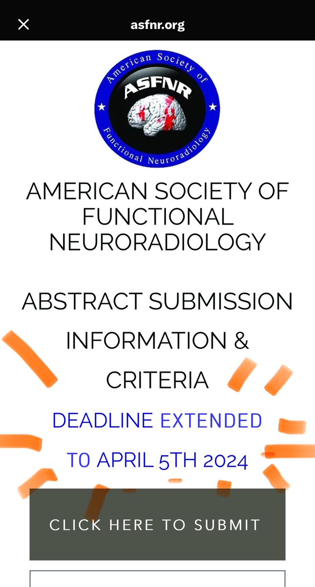 radiology_ninja's tweet photo. #ASFNR24 abstract deadline extended!😃
Submit an abstract by April 5 that is #BeyondBOLD, &amp; see you in Colorado!⛰️🚵‍♀️🏞️🚠🧗‍♀️🥾😃
👇
https://t.co/WA1PucuSmC
👆
🧠
#NeuroRadiology #FutureRadRes https://t.co/PxAUgGDNXX