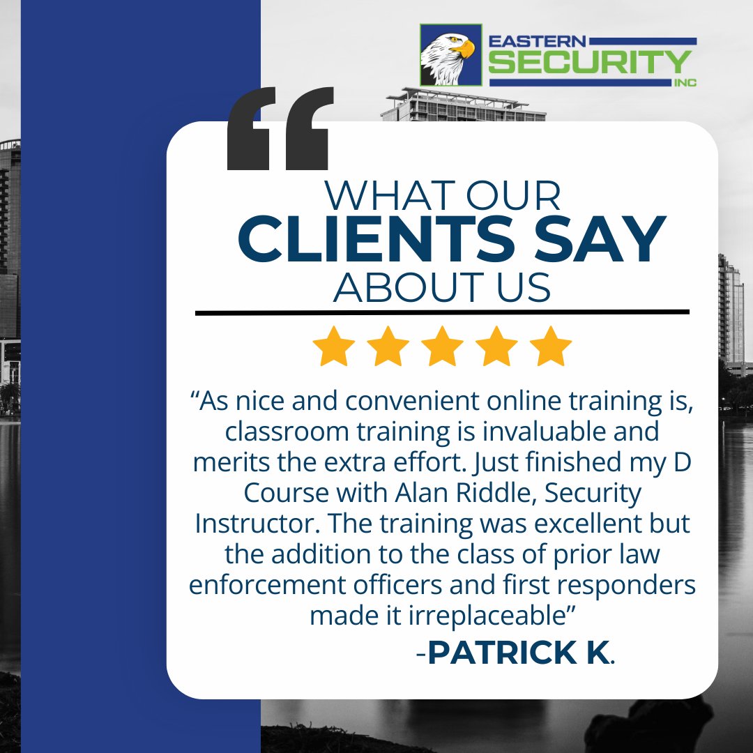 Thank you, Patrick, for your kind words regarding our training classes!