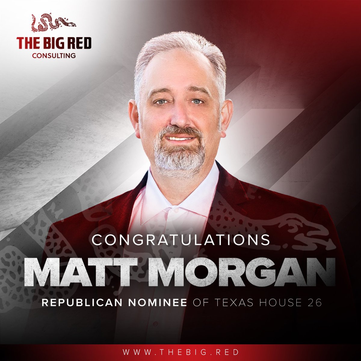 Congratulations to our friend @morgan4texas, for winning the Republican Primary Election of Texas House District 26, ousting an incumbent who failed to represent the best interests of the people of our state. #Morgan4Texas #TXPol #TheBigRedCo