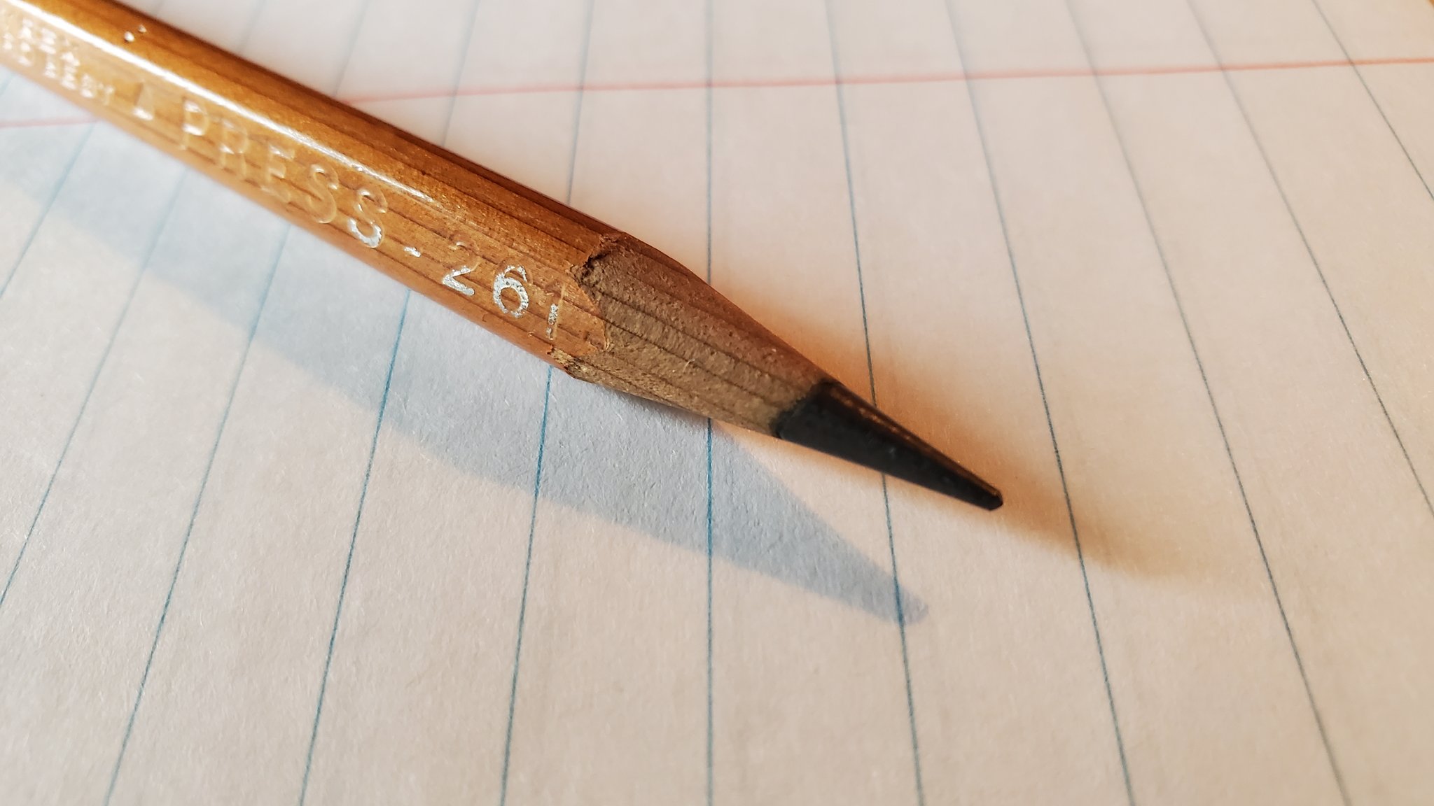 Moving About & Manipulating Objects on X: Pencil of the Day: Richard Best  Press 261, Jet Black The name Press brings to mind reporters, editors,  and newspapermen. This Try-Rex pencil is sharpened