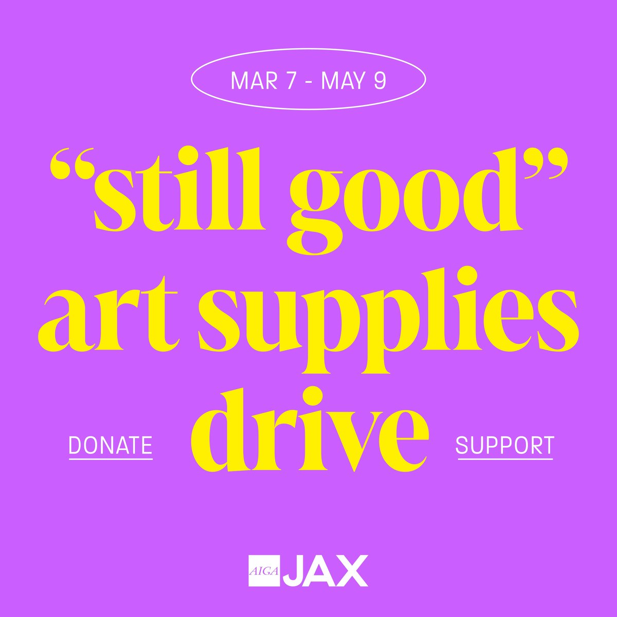 We're kicking off our Design 4 Good art supplies drive at tonight's C&amp;C! From now through May, bring your unopened or gently used art supplies to any AIGA event and we'll donate it to local non-profit organizations with emphasis on the arts and education among youth!