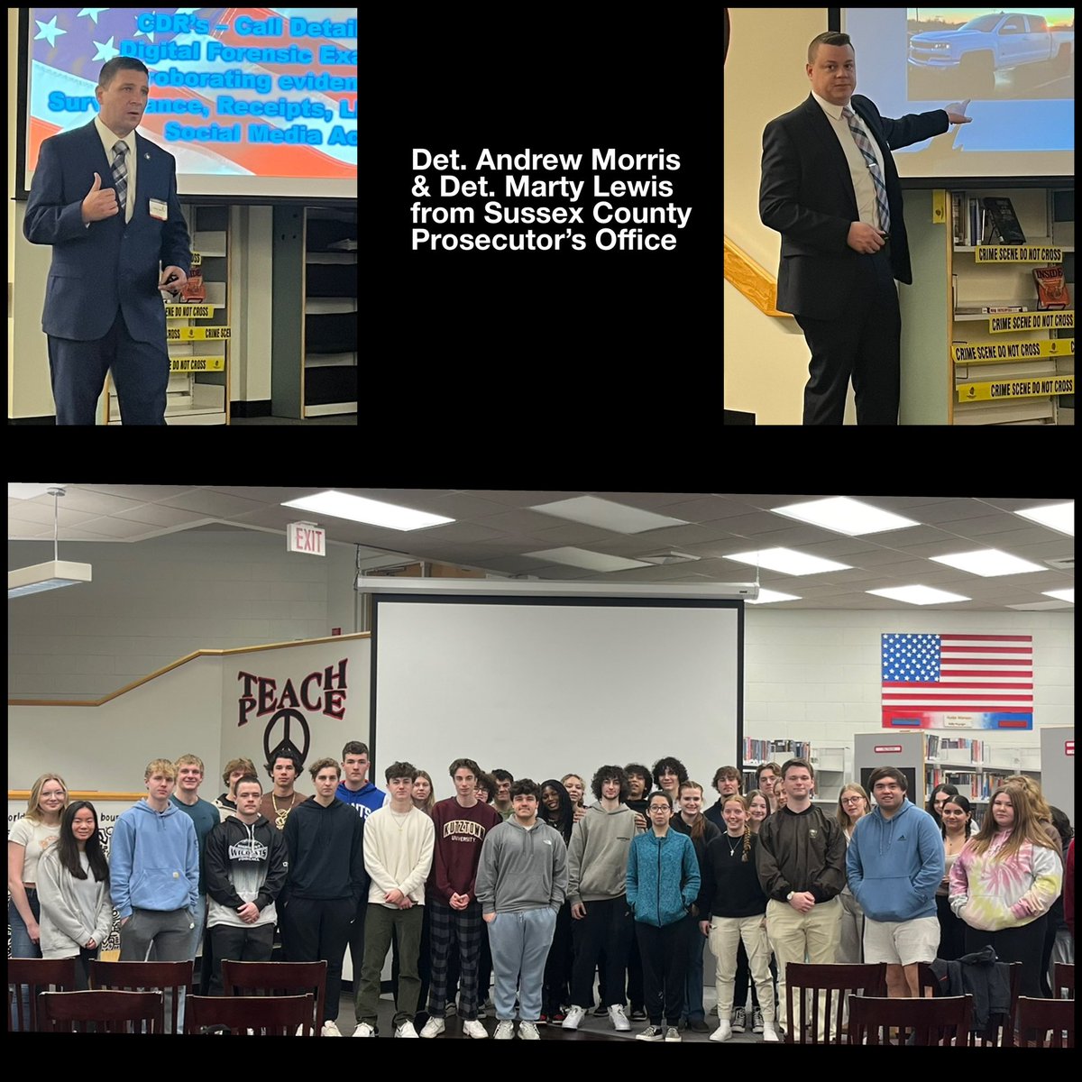 A big thank you to Det. Andrew Morris & Det. Marty Lewis for speaking with the True Crime Literature & Street Law classes today about the Hayden Harris Homicide Investigation. @HPRwildcats