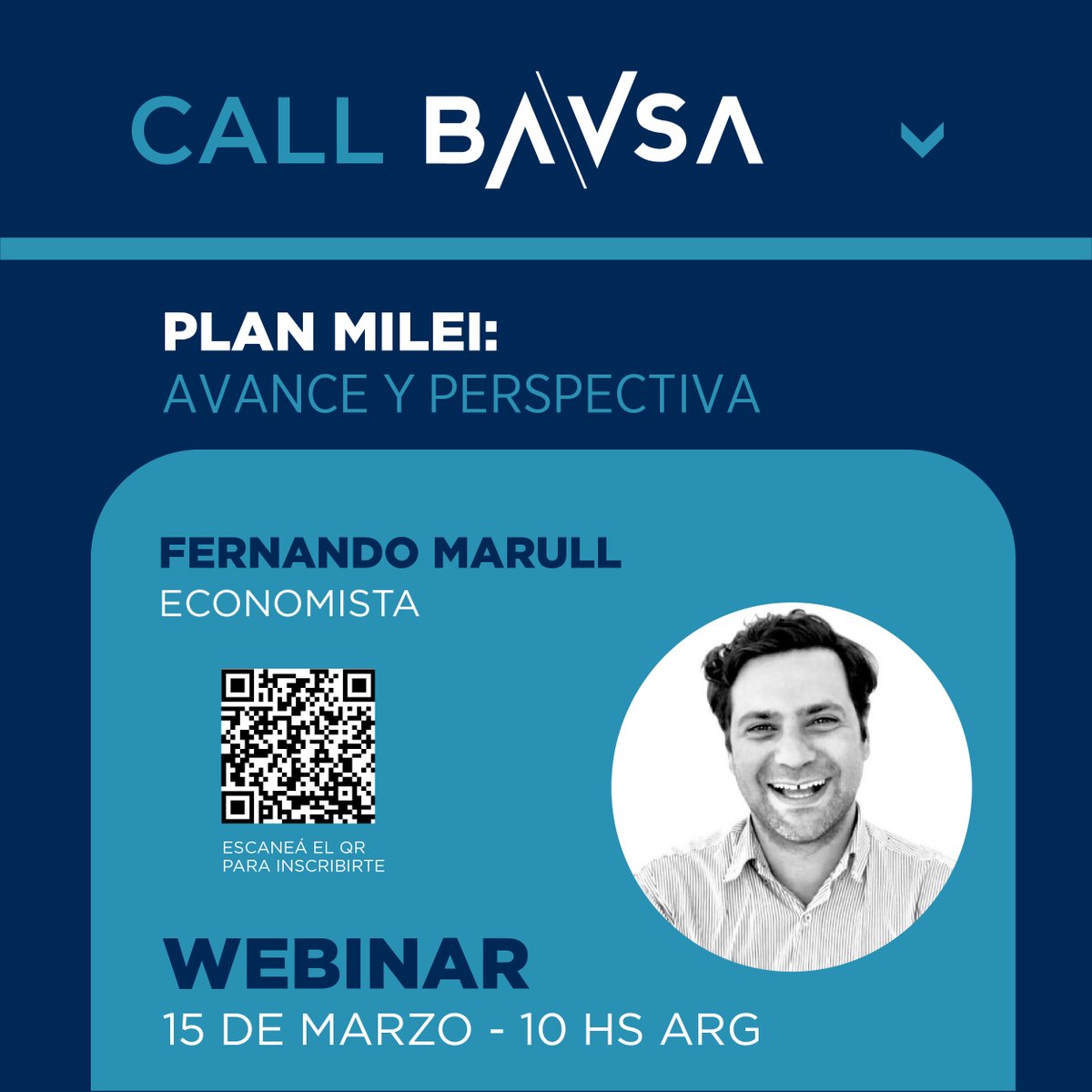 ¡No te pierdas esta 𝗖𝗔𝗟𝗟 𝗕𝗔𝗩𝗦𝗔!

💻Te invitamos a nuestro próximo encuentro virtual junto a Fernando Marull, economista.

• SAVE THE DATE •
🔔 Viernes 15 de marzo, 10 AM
📍 Link de inscripción: 

us06web.zoom.us/webinar/regist…

¡Te esperamos!