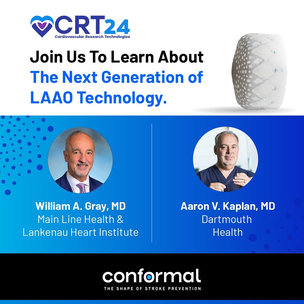 conformalmed's tweet photo. Join Conformal and Industry leaders at #CRT2024 this weekend for cutting-edge insights and advances in the Cardiovascular industry.

Take advantage of the opportunities to learn about new technology in development designed to advance #LAAO therapy. https://t.co/TnuGPnjmsd