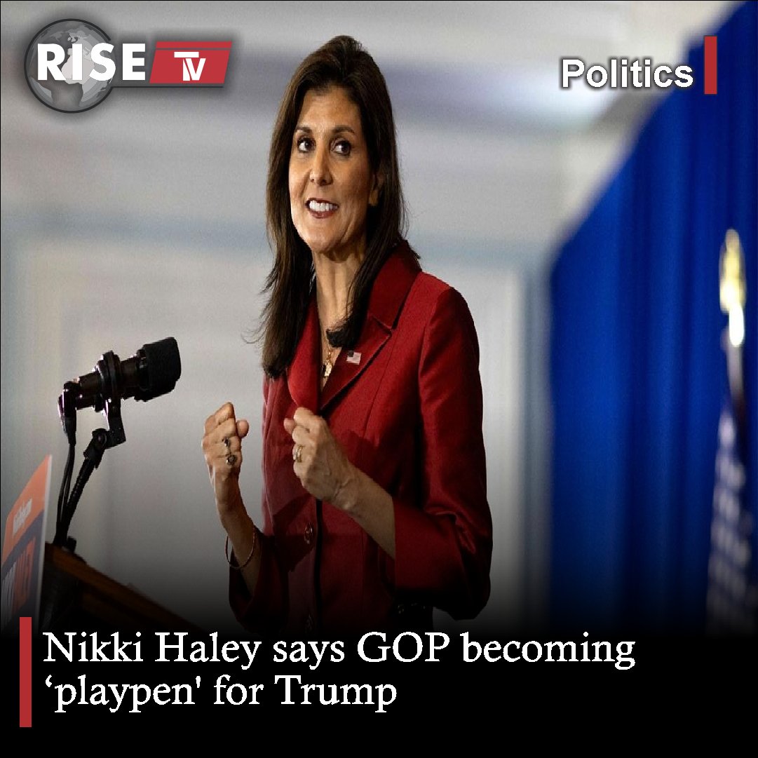 #NikkiHaley warns the Republican Party that it's becoming #DonaldTrump's 'playpen,' expressing concern over his influence on party decisions. Speaking in Grand Rapids, Michigan, after a defeat in South Carolina, Haley criticizes the #RNC's early moves under Trump's control.