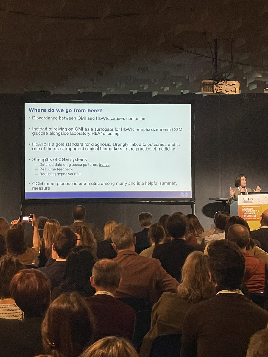 Dr. Hirsch summarized the important use of GMI and differences in glycation that may explain the differences between GMI and A1c. In a counter argument @LizSelvin explained the better use of A1c over GMI. #ATTD2024