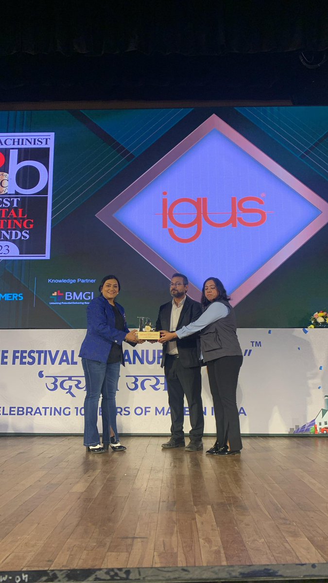 #ExxonMobilFOM2024| igus (India) Pvt. Ltd. wins the award for The Machinist Best Brands in Metal Cutting.
Their unwavering commitment to excellence and innovative approach have set a new benchmark in the industry. A big congratulations to their entire team! 

<a href="/rohitsLogic/">Rohit’sLogic</a>