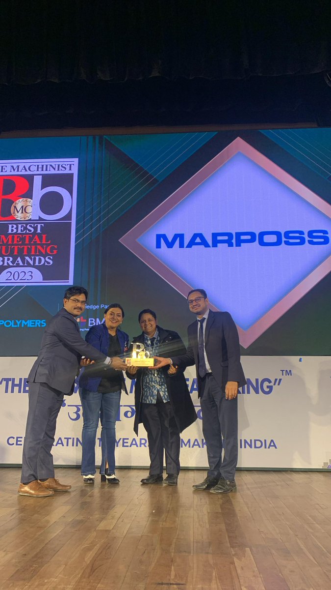 #ExxonMobilFOM2024| Marposs India wins the award for The Machinist Best Brands in Metal Cutting.
Their unwavering commitment to excellence and innovative approach have set a new benchmark in the industry. 

A big congratulations to their entire team! 

<a href="/rohitsLogic/">Rohit’sLogic</a>