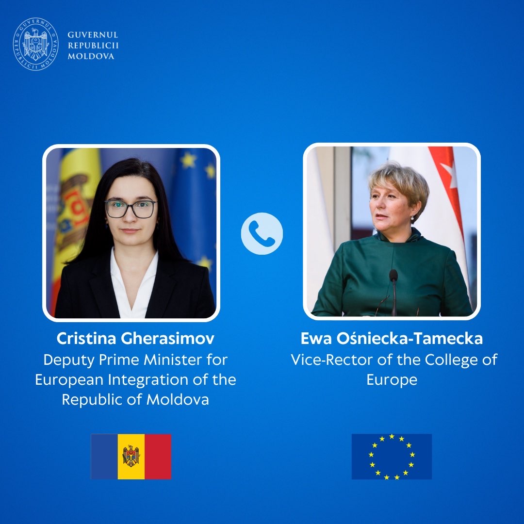 Had an excellent discussion with Vice-Rector @EOaniecka from the College of Europe on how we can work together to get out the best for Moldova from the pre-accession period. Prioritizing civil servant training is key for our EU path. Grateful for openness to collaborate.