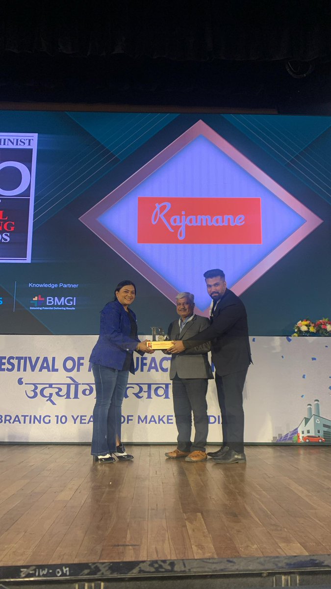 #ExxonMobilFOM2024| Rajamane Industries Pvt. Ltd. wins the award for The Machinist Best Brands in Metal Cutting.

Their unwavering commitment to excellence and innovative approach have set a new benchmark in the industry. A big congratulations to their entire team! <a href="/rohitsLogic/">Rohit’sLogic</a>